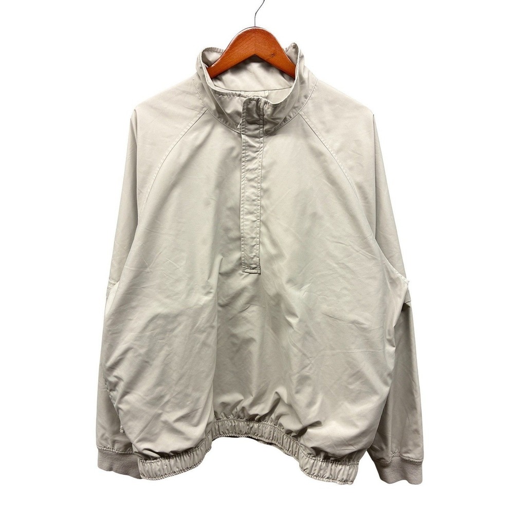 Lands' End Harrington Windbreaker Jacket Mens XL Beige Classic Casual Golf